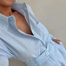 Conjunto Feminino Short e Camisa Manga Longa de Colarinho