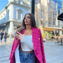 Blazer De Tweed Feminino Botões Dourado Antonnela