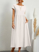 Vestido Longo Feminino com Bolso