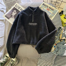 Blusa Moletom Feminino Veludo Elegante