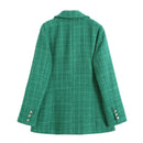 Blazer De Tweed Feminino Botões Dourado Antonnela