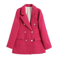 Blazer De Tweed Feminino Botões Dourado Antonnela