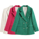 Blazer De Tweed Feminino Botões Dourado Antonnela