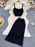 Conjunto Feminino Tricot Regata e Saia
