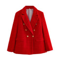 Blazer De Tweed Feminino Botões Dourado Antonnela