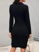 Vestido Midi Formal Ajustado De Manga Larga