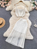 Conjunto Feminino Tricot Regata e Saia