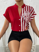 Blusa Manga Curta Floral