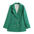 Blazer De Tweed Feminino Botões Dourado Antonnela