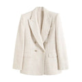 Blazer De Tweed Feminino Botões Dourado Antonnela