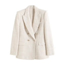 Blazer De Tweed Feminino Botões Dourado Antonnela