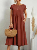 Vestido Longo Feminino com Bolso