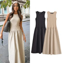 Vestido Casual Básico Longo Feminino