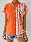 Blusa Manga Curta Floral