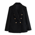 Blazer De Tweed Feminino Botões Dourado Antonnela